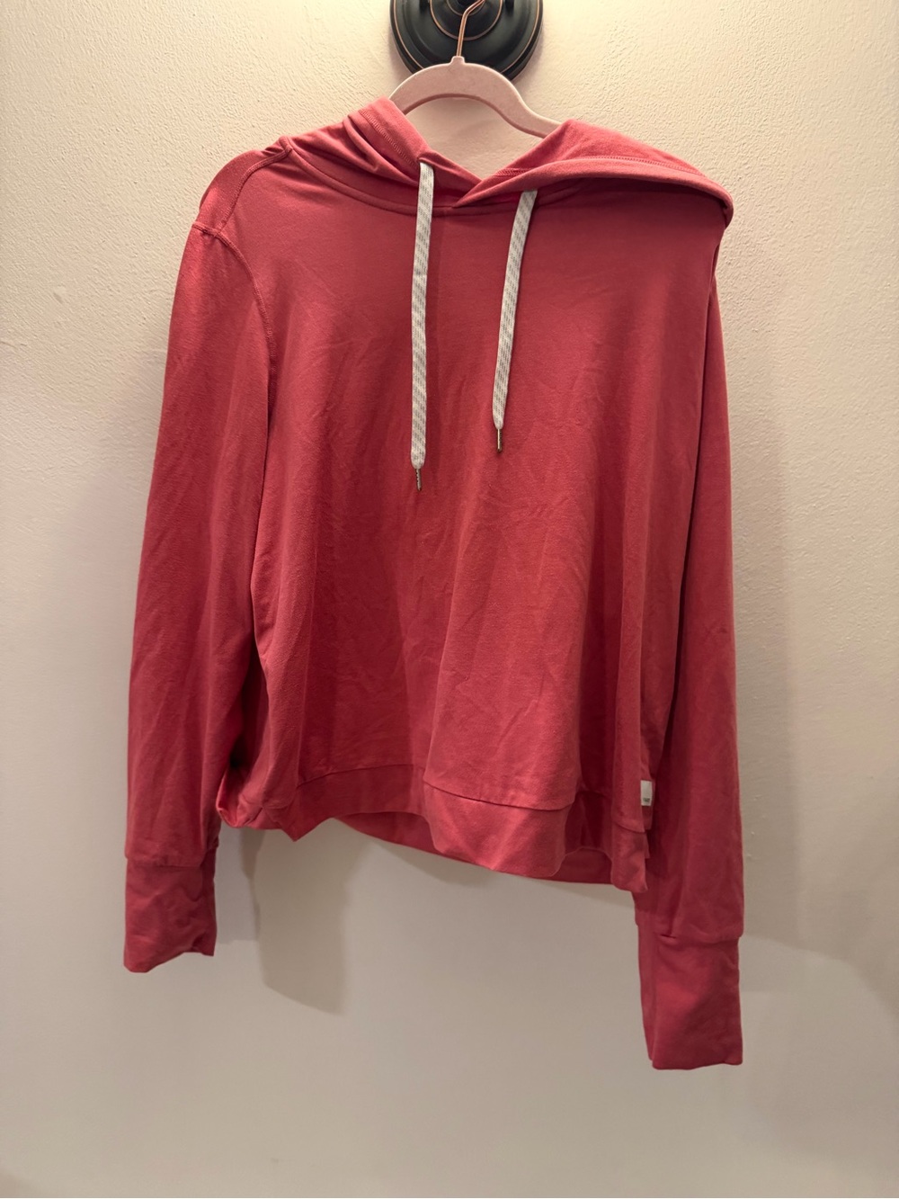 Vuori Halo Performance Long Sleeve Pullover Hoodie Rose Pink small